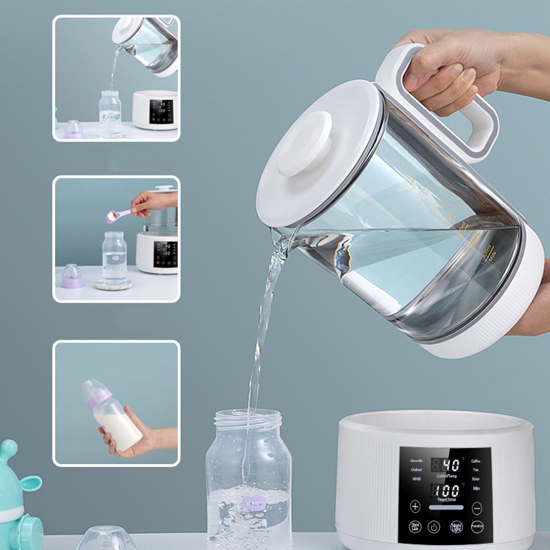 Smart Kettle/ Teko Listrik/BABY SAFE FORMULA MILK MACHINE/ Penghangat Air/Penghangat Botol Bayi/ Dispenser Formula Bayi/ Penghangat Air untuk Susu Bayi/ Baby Formula Kettle Electric 1.5L Penghangat Instan dengan Cahaya Malam