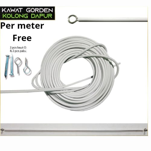 TALI KAWAT SPIRAL GORDEN KOLONG DAPUR/GORDEN KUPU KUPU VITRAGE/KAWAT GORDEN/HOOK TEMPEL