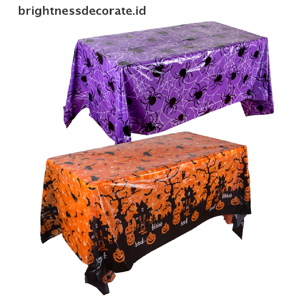 [Birth] Halloween Taplak Meja Sekali Pakai Anti Air Plastik Persegi Panjang Table Cover [ID]