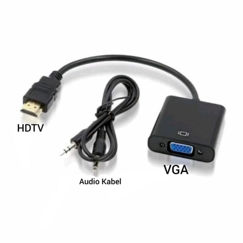 [COD] KABEL VGA TO VGA 1.5 METER + KABEL ADAPTER CONVERTER HDTV TO VGA + AUDIO / LAPTOP KE PROYEKTOR MONITOR