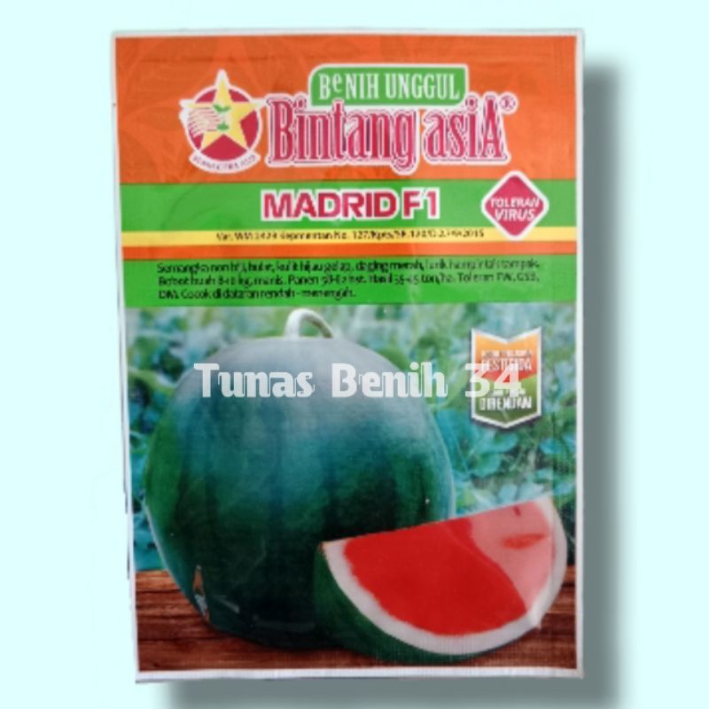 Benih Semangka Hibrida Madrid F1 20Gram - Cap Bintang Asia