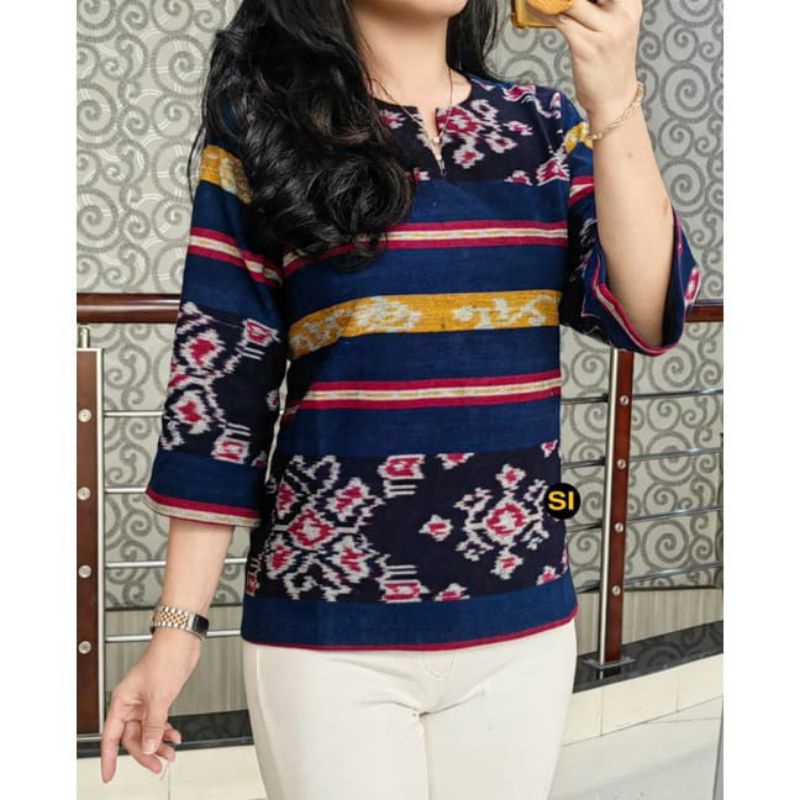 ATASAN ETNICK, BLOUSE KERJA MOTIF