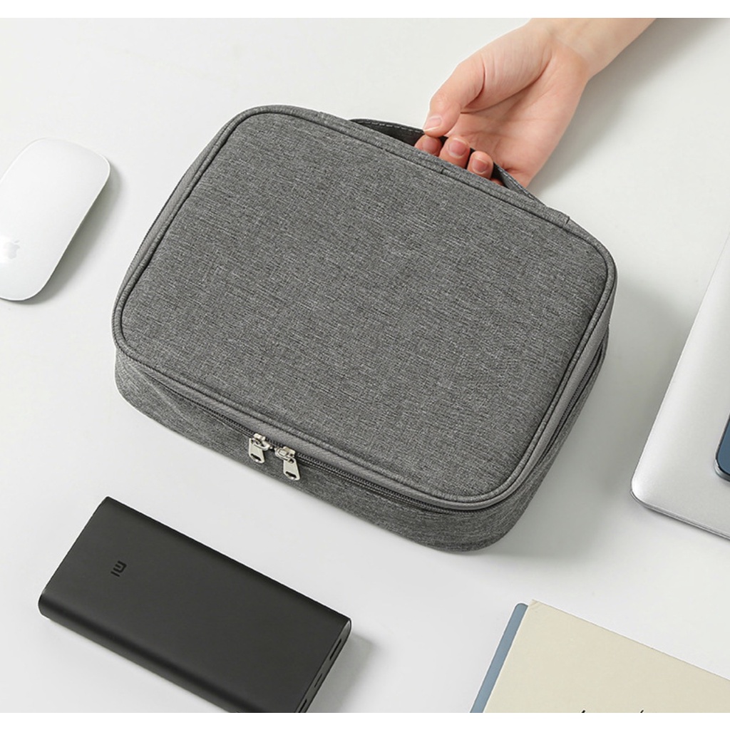 WRF75B Tas Gadget Powerbank Charger Pen Waterproof USB Kabel Travel Bag Organizer Polyester TKM