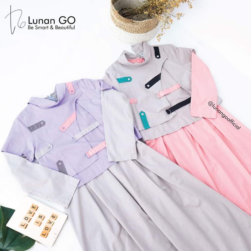 Gamis remaja 2in1 LunanGo kode LS 479 Original