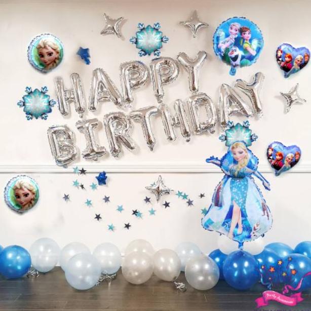 Jual PRODUK FROZEN DEKORASI SET SILVER/BALON FOIL FROZEN/BALON