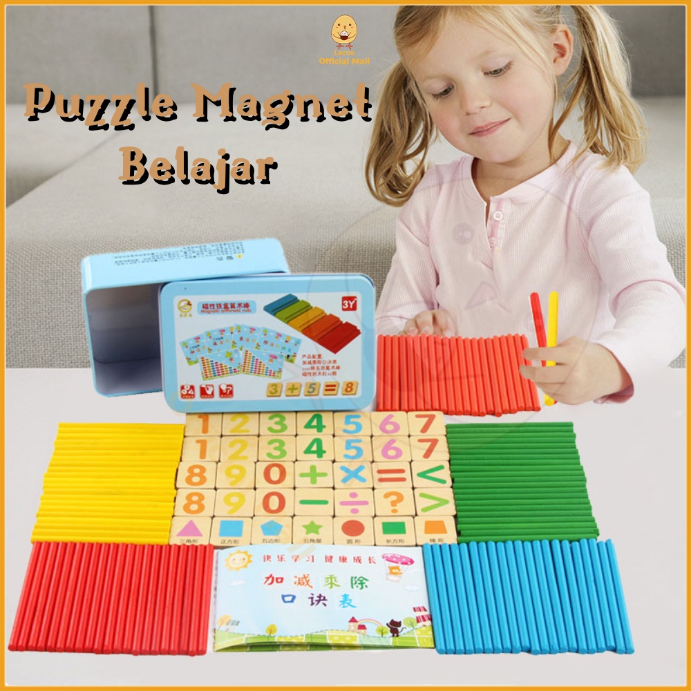 Poney Mainan edukasi intelligence stick puzzle magnet belajar berhitung matematika