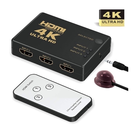 Hdmi switch 3 port 4k uhd remote uh-301-switcher hdmi 3 input 1 output