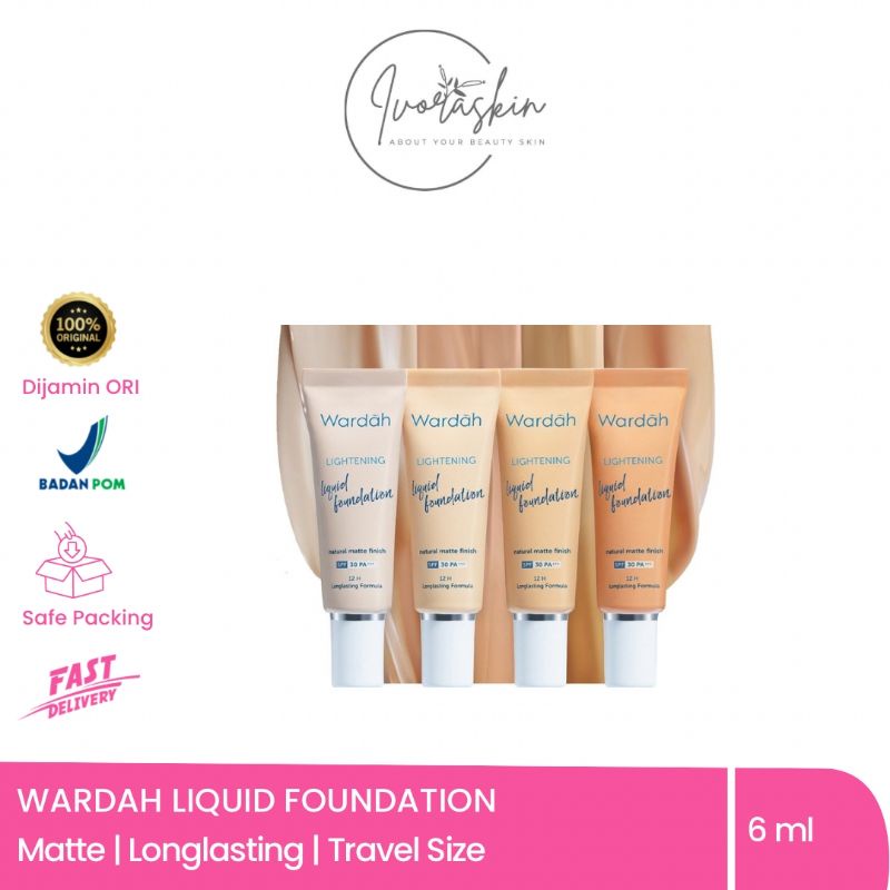 WARDAH LIGHTENING LIQUID FOUNDATION SACHET TRAVEL SIZE - FOUNDATION full cover wardah