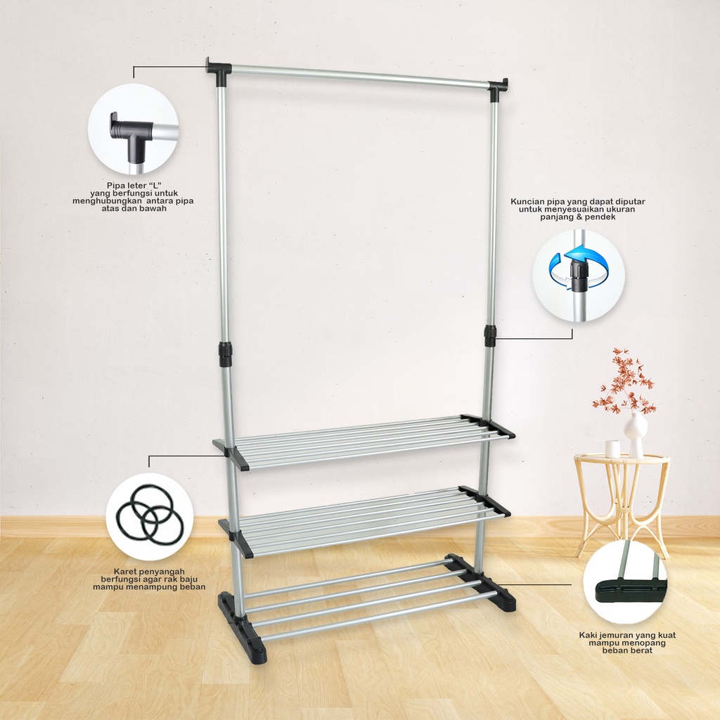 Stand Hanger Rak Gantungan Baju Serbaguna
