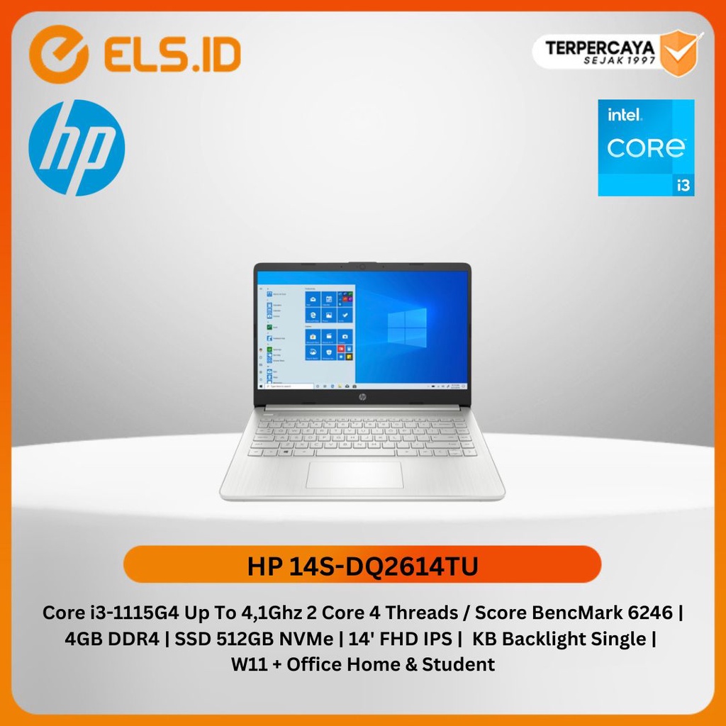 Jual Laptop Hp 14s Dq2614tu Intel Core I3 1115g4 4gb Ssd 512gb Shopee Indonesia 1098