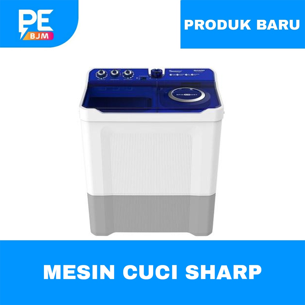 MESIN CUCI SHARP 2 TABUNG 12 KG ES-T1290WA-BL/PK