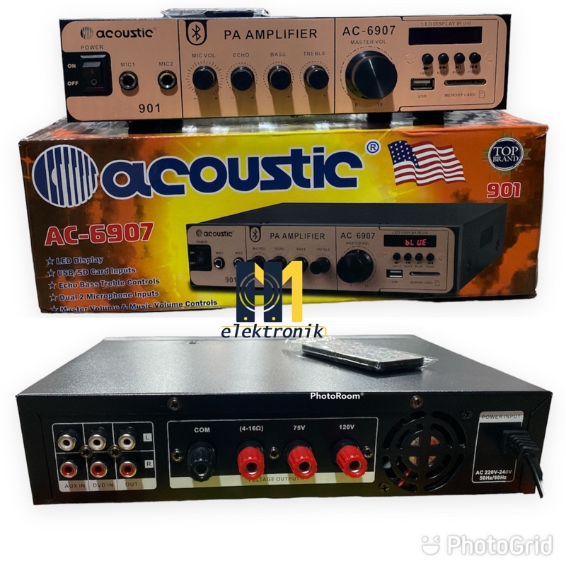 PA Power Amplifier ACOUSTIC AC-6907 901 Bluetooth ampli