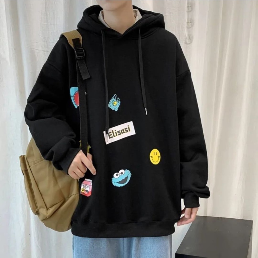 SWEATER HOODIE ELISASI OVERSIZE / SWEATER HOODIE OVERSIZE PRIA-WANITA