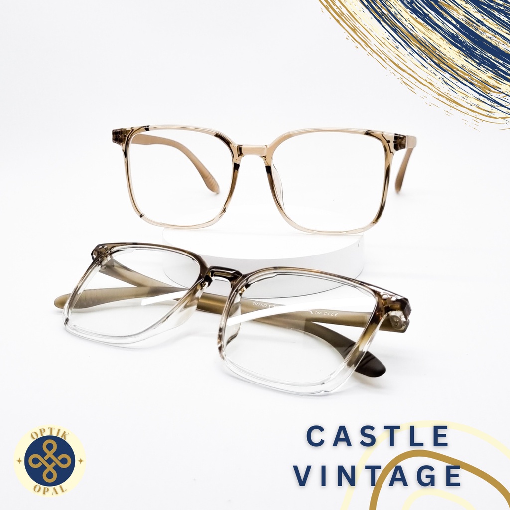 Opal Kacamata Kotak Crystal Bening Transparan Coklat brown Photocromic Anti Radiasi KacaMata Petak P