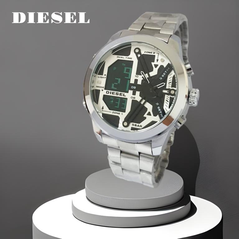 Jam Tangan Pria Fashion H41456M Tali Rantai Dual Time Free Box &amp; Baterai Cadangan