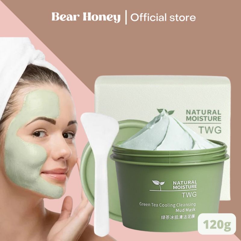 [ BPOM] READY STOCK Clay Mask Masker Wajah Green Tea Cleansing Mud Mask