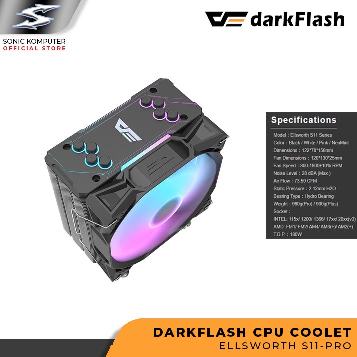 DarkFlash ELSWORTH / ELLSWORTH S11 PRO 12CM Tower CPU Cooler