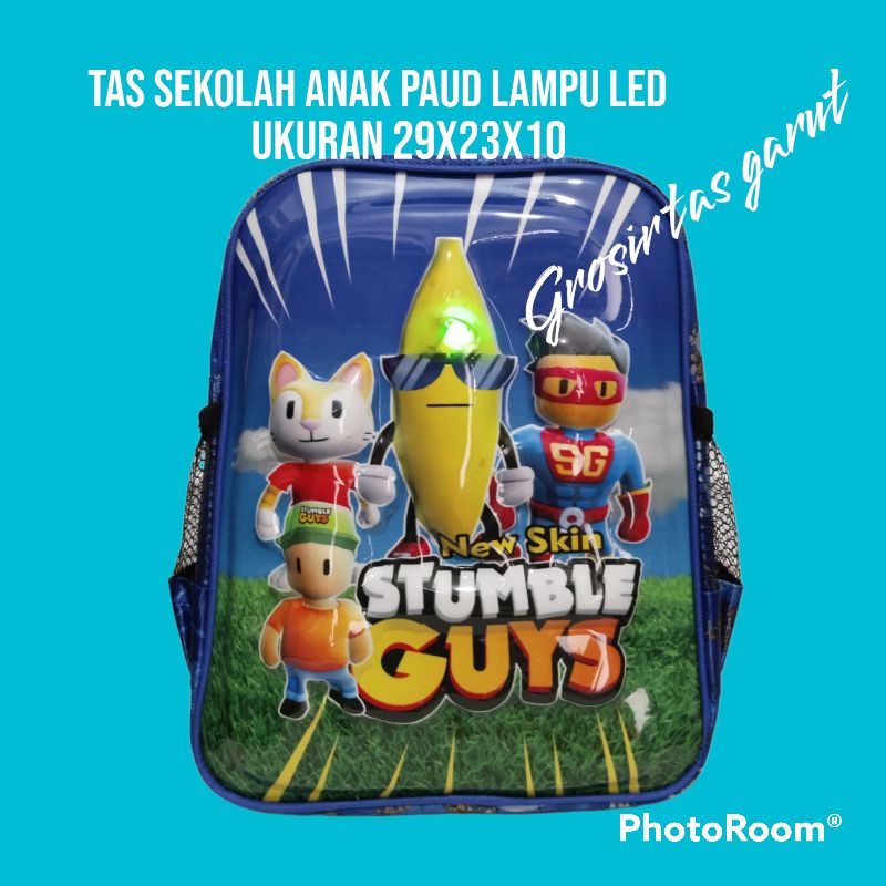 Tas Sekolah Anak Paud Stumble Guys Lampu Led Ransel Anak cowok paud
