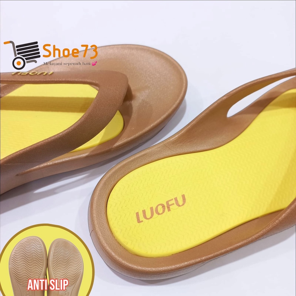 LUOFU F 2327 E01WTC SIZE 36-40 ORIGINAL l Sandal jepit jelly wanita l Sendal cewek impor