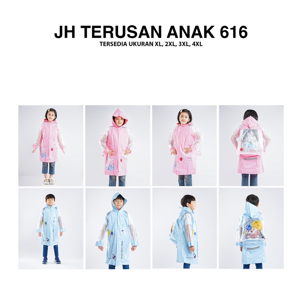 Jas Hujan Stelan Anak Motif Kelinci Astronot / Jas Hujan Karakter 616