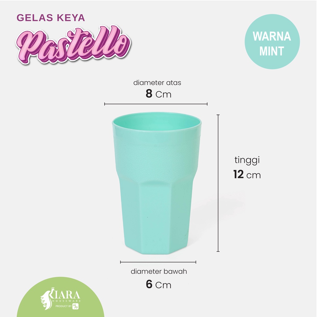 KIARA HOUSEWARE Gelas Keya Pastel  Gelas Plastik Warna Pastel