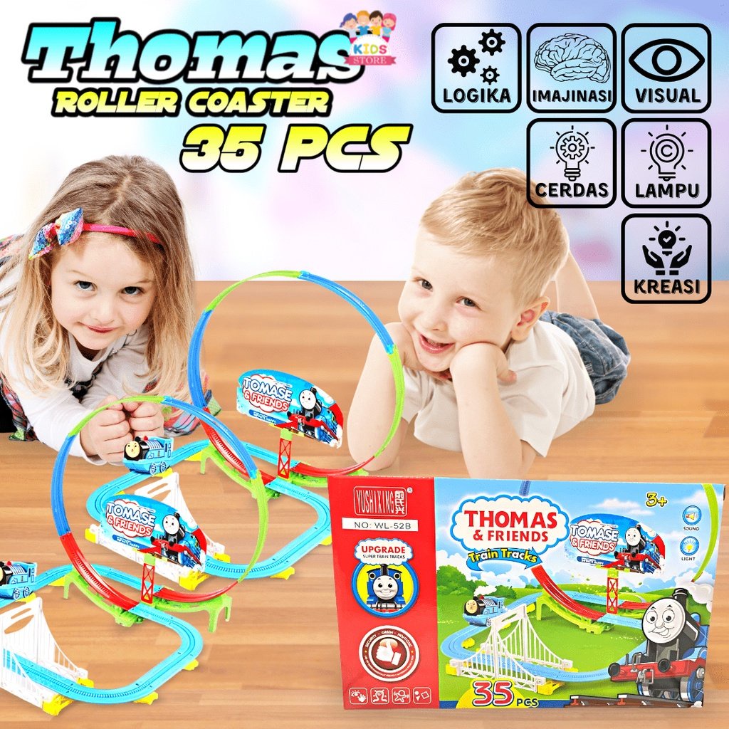 35pcs Train &amp; Thomas Roller Coaster | Keretap Api Mainan Anak | Kado Ulang Tahun Anak Perempuan | Mainan Terbaru 2023