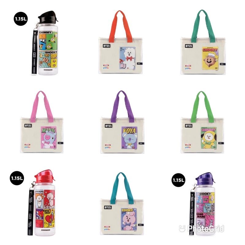 TUMBLER BT21 X INDOMARET POINKU DAN TAS TOTEBAG LIMITED EDITION 100% ORI