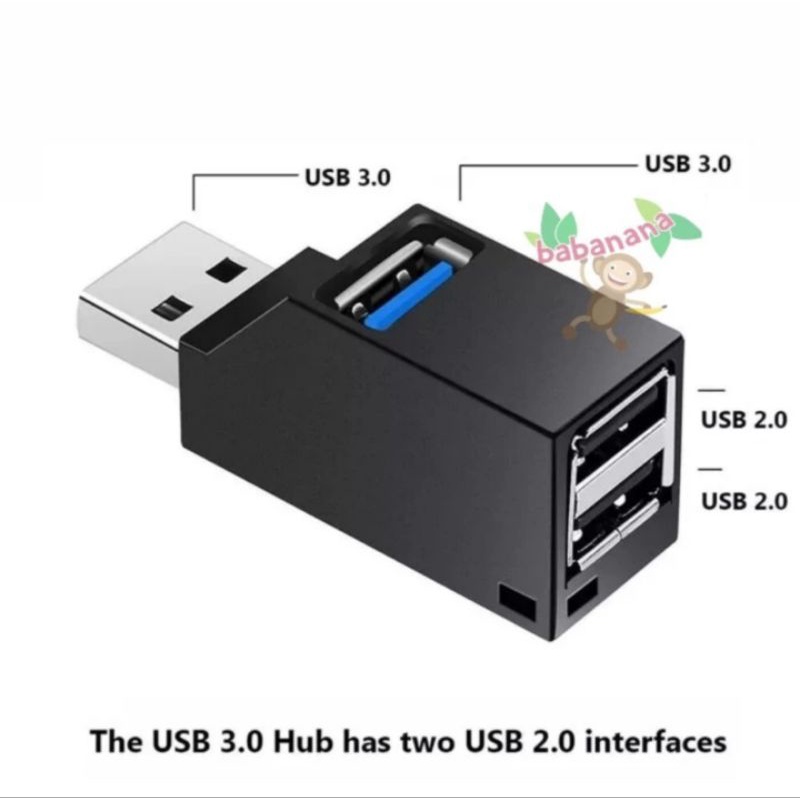 USB 3.0 HUB EXTENSION to 3 Ports Splitter Extender Cabang 2.0 Adapter