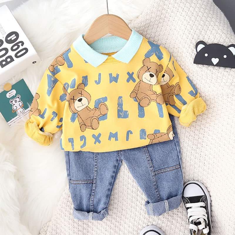 Setelan Anak Laki Laki Smart Alphabet Bear