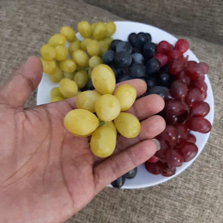 Buah anggur palsu imitasi hiasan meja etalase buah buatan karet tiruan grape artificial 1 butir