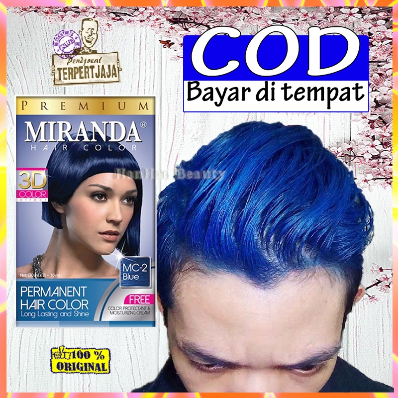 Miranda Hair Color MC-2 BLUE Pewarna Rambut Permanen Aman Original Pewarna Rambut Cerah Cat Rambut P