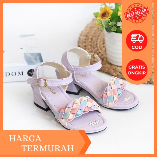 Sendal Anak Perempuan Sandal Kaca Heels Anak Perempuan High Hels Import Sendal Princes Hils Kondanga