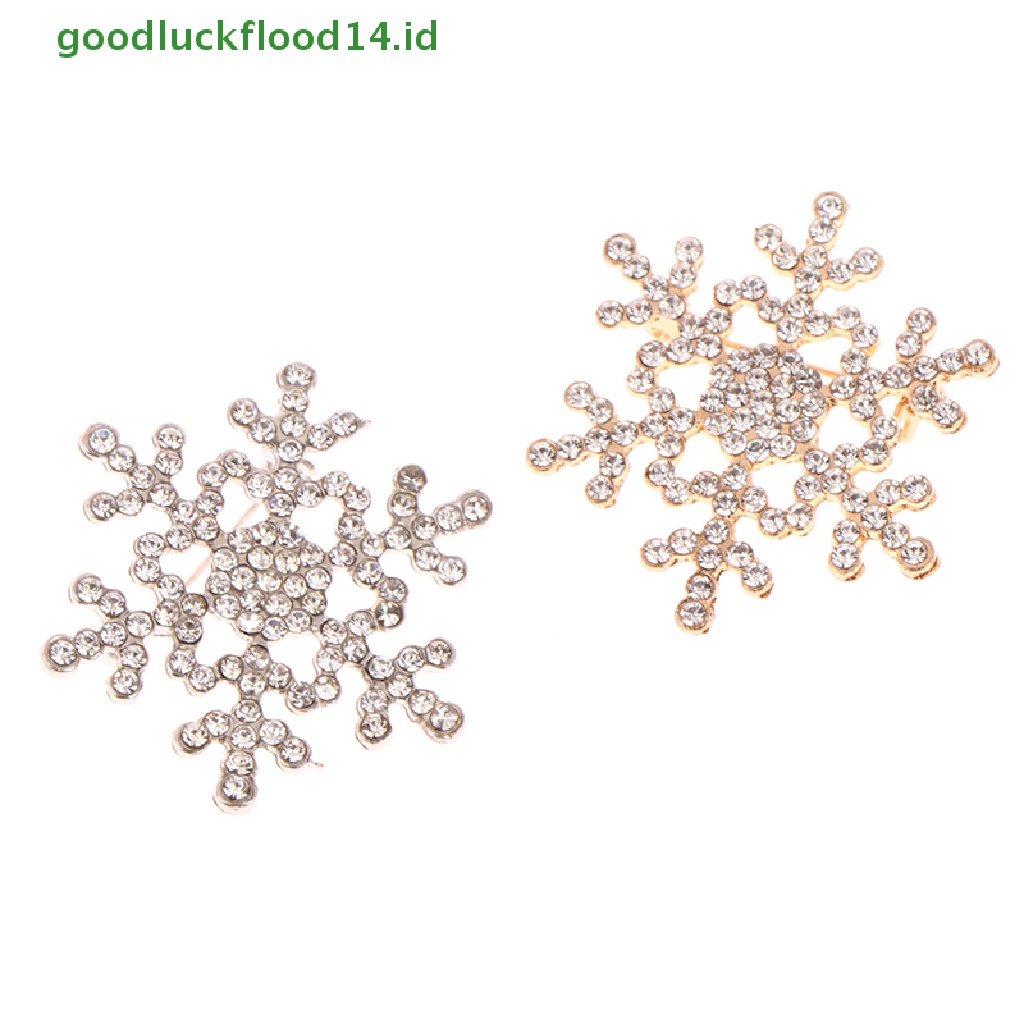 [GOOGFOUR] Berlian Imitasi Hias Snowflake Berbentuk Bros Alloy Brooch Aksesoris Perhiasan [TOP]