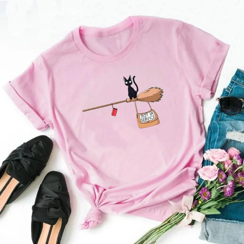 Kaos Wanita Baju Oblong Cewek Lengan Pendek Atasan Dewasa Tshirt Oversize Cat Cod