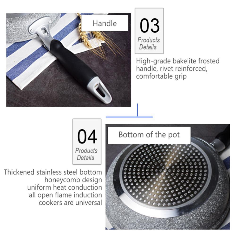 Solighter 28/26/20cm Wajan Penggorengan Wajan Kompor Gas Pancake Anti Lengket