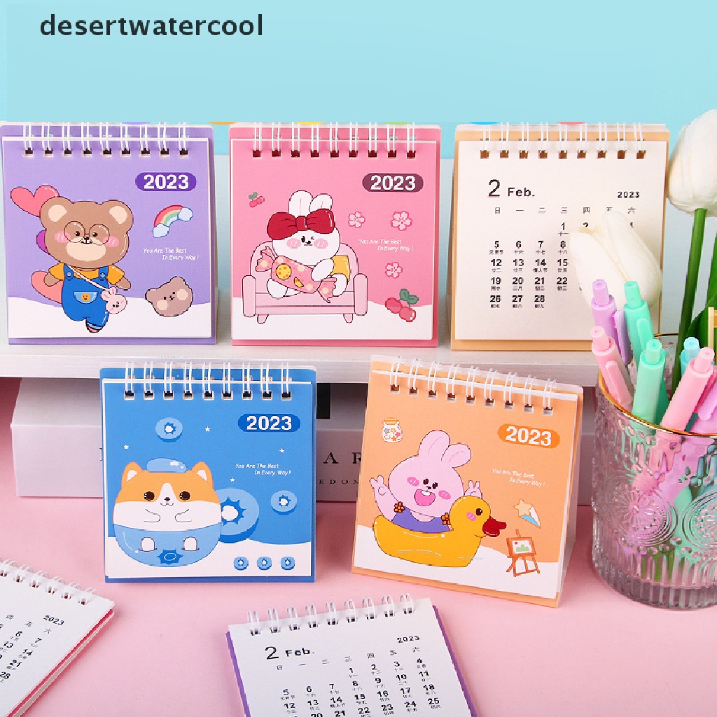 Deid 2023tahun Kelinci Kartun Lucu Kalender Meja Kalender Harian Jadwal Mingguan Planner Agenda Organizer Alat Tulis Halaman Putar Kalender Abadi Martijn