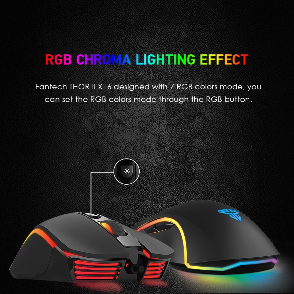 Mouse Fantech X16 Thor II Ergonomic RGB Wired Gaming