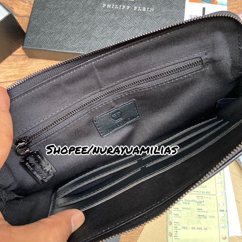 Clutch pria Philipp plein import full kit asli tas clutch pria handbag pria pp