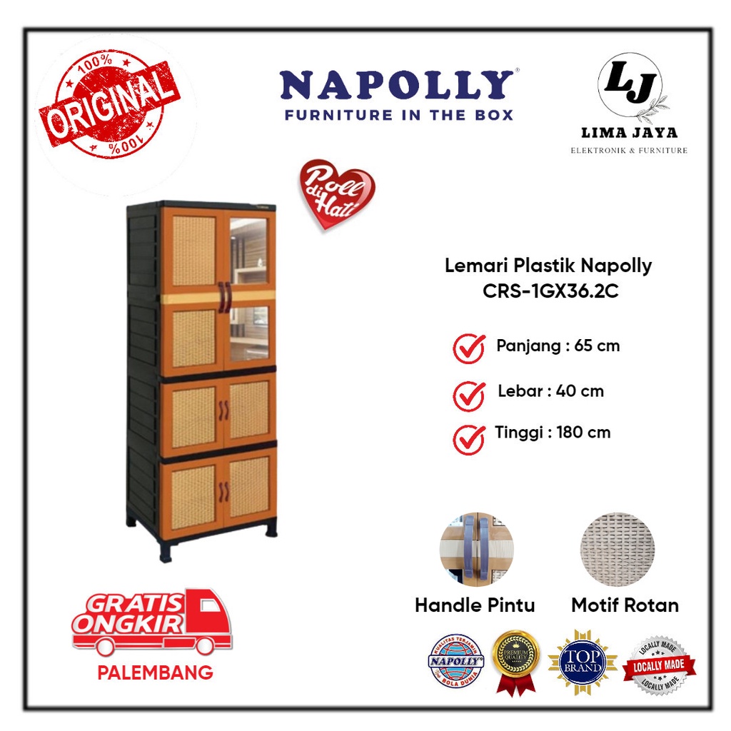 Lemari Pakaian Plastik Napolly CRS-1Gx36.2C Lemari Plastik Napolly