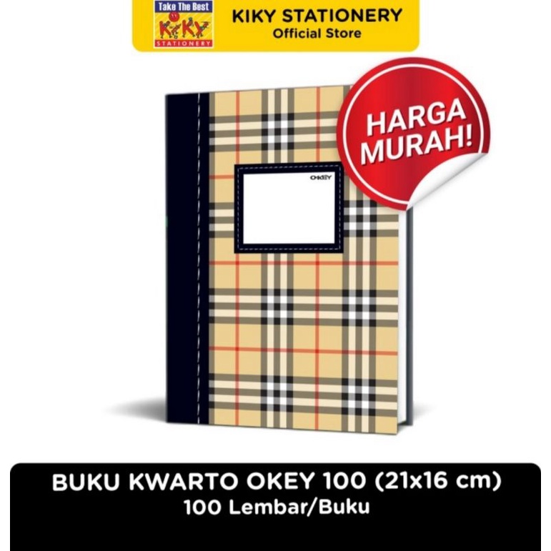 Buku Tulis Hard Cover OKEY Buku Kwarto Okey 100 Lembar