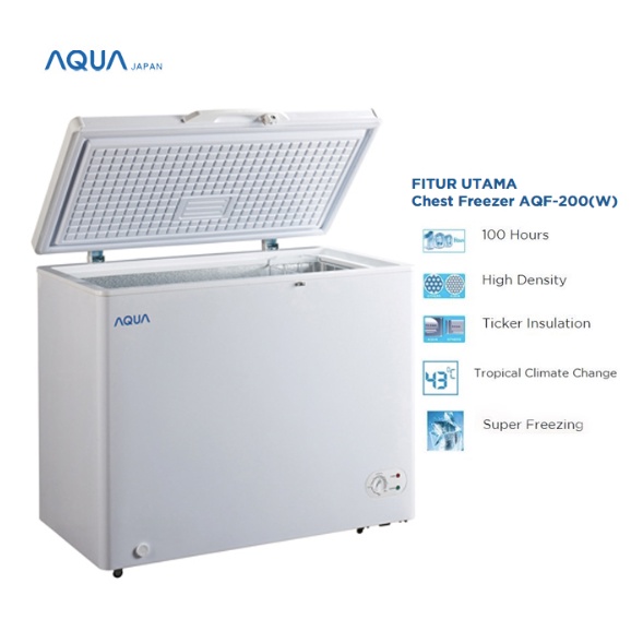 FREE ONGKIR* AQUA CHEST FREEZER AQF-200 / AQF 200W (200 LITER)