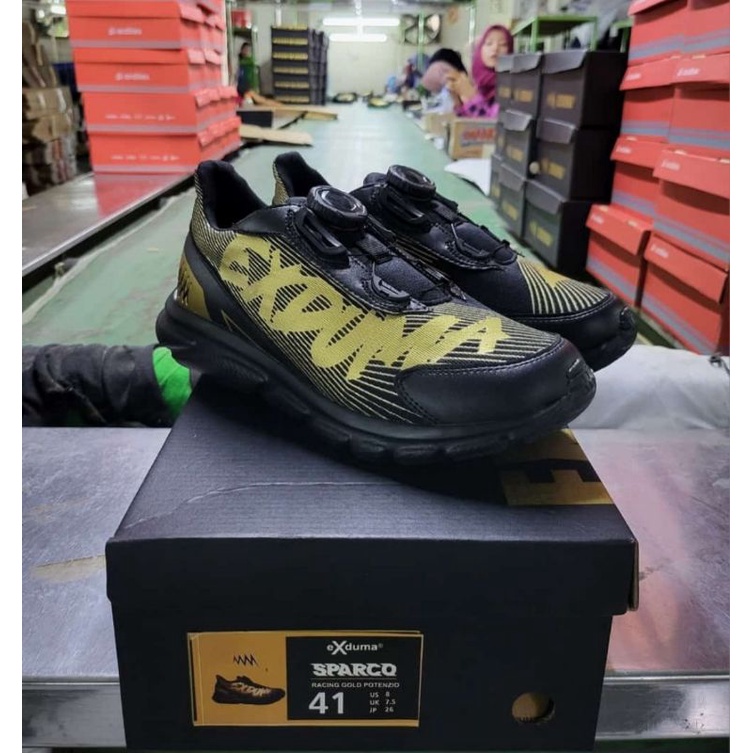 SEPATU TALI PUTAR EXDUMA SPARCO RACING GOLD & BLACK