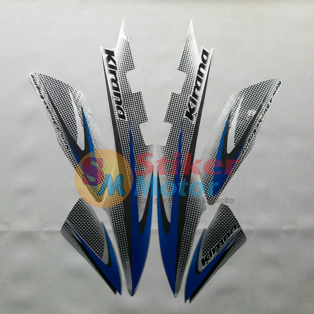 STICKER STRIPING HONDA KIRANA 2005 SILVER BIRU