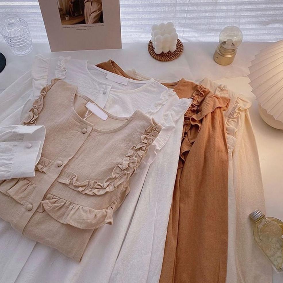 BLOUSE CRINCLE / CILA BLOUSE / BLOUSE WANITA / BLUS KOREAN STYLE [PRB.12Ja23ᴱ]