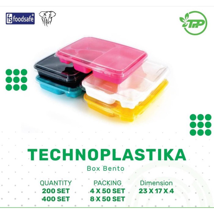 MIKA BENTO 4 SEKAT / TRAY BENTO BINTANG BAHAN HIPS TAHAN PANAS TECHNO