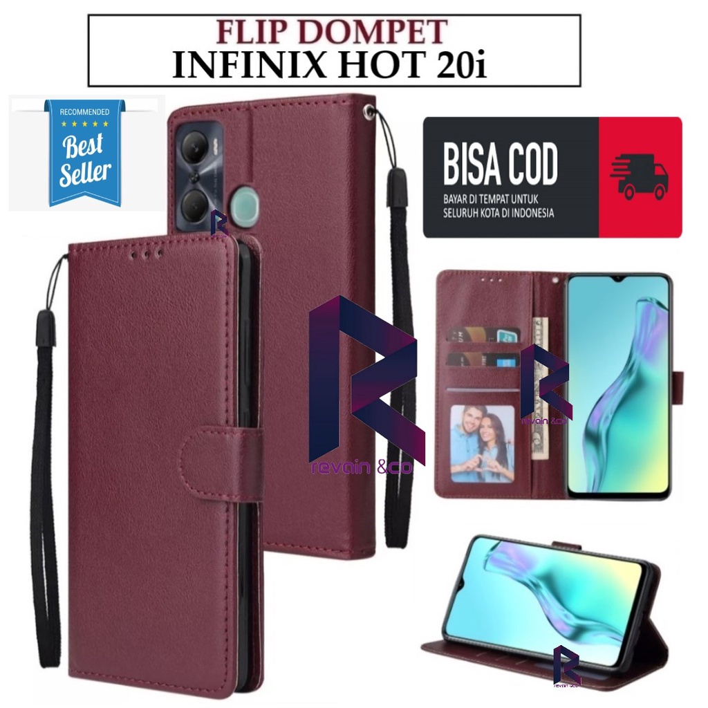 CASE INFINIX HOT 20i FLIP WALLET LEATHER KULIT PREMIUM SARUNG BUKA TUTUP KESING HP FLIP CASE INFINIX HOT 20i