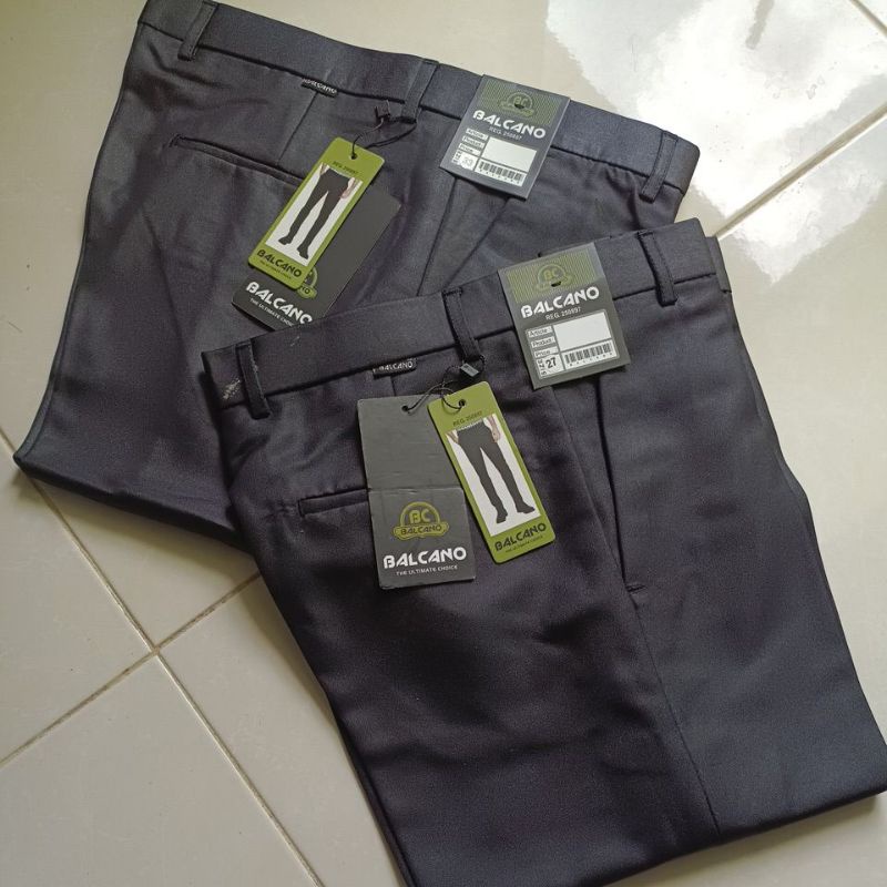 Celana Bahan Dasar Mengkilap Metalik Slimfit Kerja Kantor Formal Balcano Premium