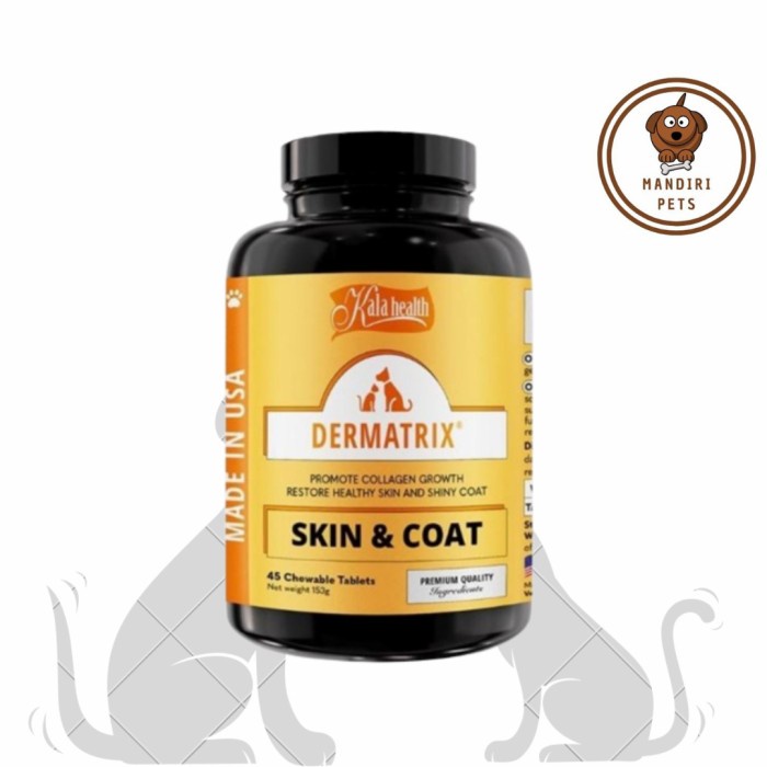 ⭐BISA COD⭐ Dermatrix Vitamin Bulu Anjing Kucing - Dermatrix Tropical 45 Tablet