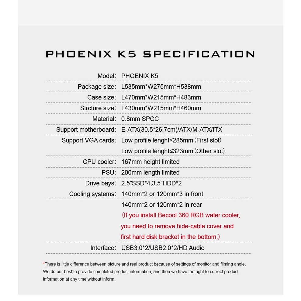 Segotep Phoenix K5 Casing PC Gaming