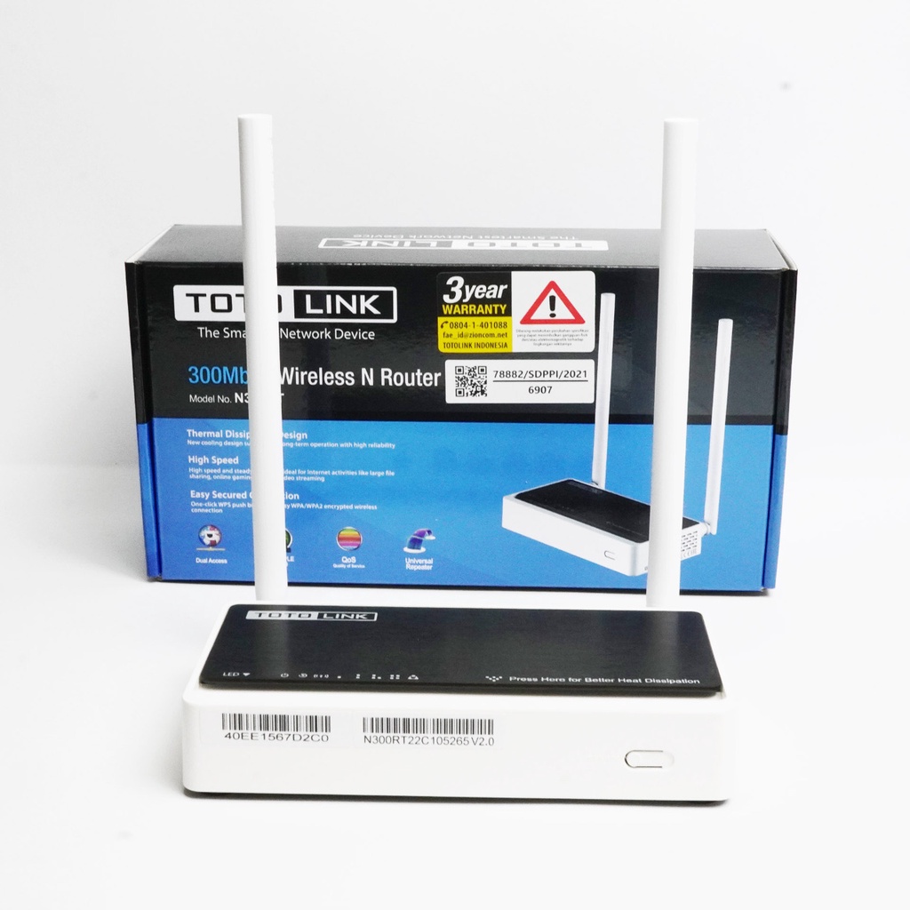 WIRELESS ROUTER TOTOLINK N300RT 300MBPS 2 ANTENA GARANSI RESMI